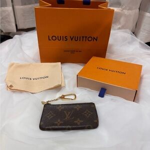 Louis Vuitton Brown Monogram Key Cles Pouch